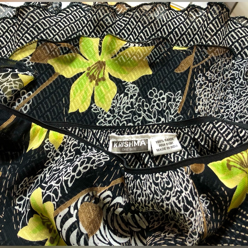 KRISHMA Reversible Tropical Geometric Print Maxi Skirt NWOT